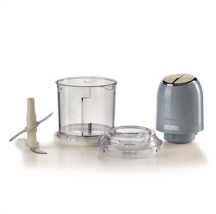 Ariete 438/05 Picadora Vintage Bleue, Mixeur 400 W avec 4 Lames en Acier Inoxydable et Design Rétro pour Cuisine