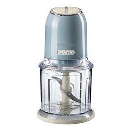 Ariete 438/05 Picadora Vintage Bleue, Mixeur 400 W avec 4 Lames en Acier Inoxydable et Design Rétro pour Cuisine