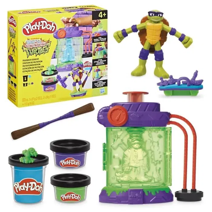 Play-Doh Station de Mutation Les Tortues Ninja - Coffret de Pâte à Modeler avec Figurine Donnie Flexible 10 cm - Loisirs Créatifs Enfants 4 Ans et Plus Play-Doh Station de Mutation Les Tortues Ninja - Coffret de Pâte à Modeler avec Figurine Donnie Flexible 10 cm - Loisirs Créatifs Enfants 4 Ans et Plus