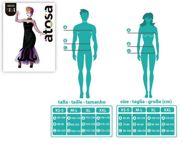 Atosa Disfraz Malvada Vestido Violeta para Mujer Adulta Atosa Disfraz Malvada Vestido Violeta para Mujer Adulta