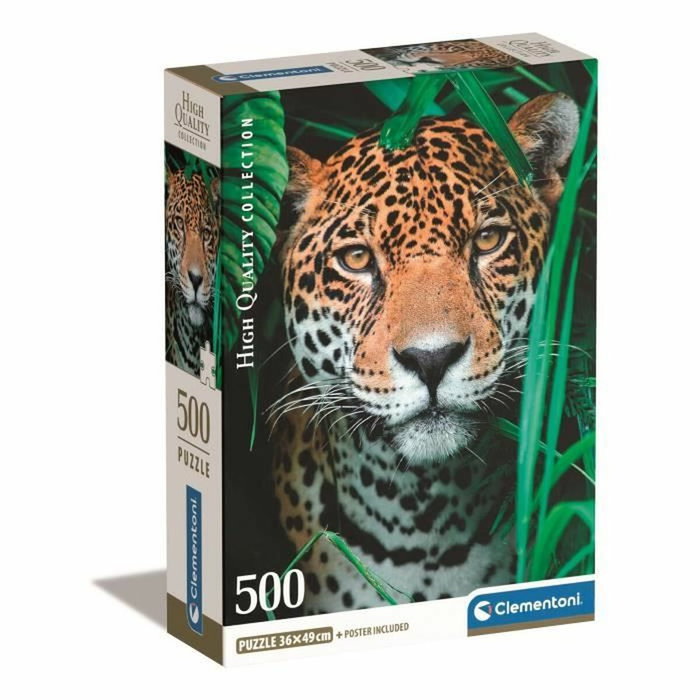 Clementoni Puzzle 500 pièces + poster : Jaguar dans la jungle