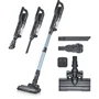 Severin HV7151 - Aspirateur balai sans fil 2-en-1 puissant 300W, 50 min d'autonomie, 650ml, transformable en aspirateur à main, filtre HEPA, Noir/Bleu
