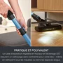 Severin HV7151 - Aspirateur balai sans fil 2-en-1 puissant 300W, 50 min d'autonomie, 650ml, transformable en aspirateur à main, filtre HEPA, Noir/Bleu