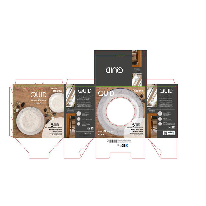 Assiettes Quid Faro Blanc Céramique 18 Pièces