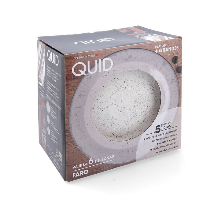 Quid Service d'assiettes Faro Blanc 18 Pièces en Céramique