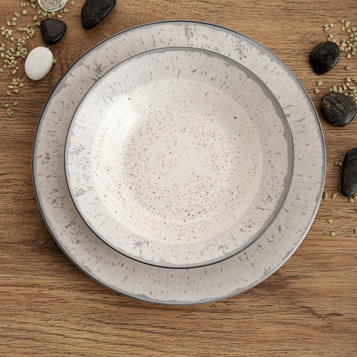 Quid Service d'assiettes Faro Blanc 18 Pièces en Céramique