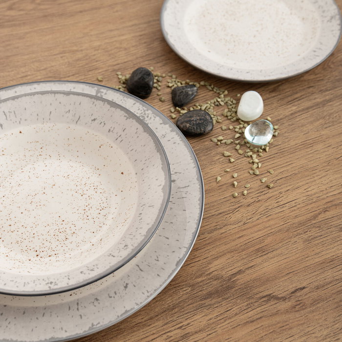 Quid Service d'assiettes Faro Blanc 18 Pièces en Céramique