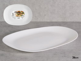 Vivalto Bandeja en verre Opal rectangulaire 36x34x2.5 cm blanc (Set de 18)
