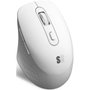 Subblim Curve Ergo Dual Souris Ergonomique Sans Fil Bluetooth 5.2 + USB Récepteur 1600 DPI 6 Boutons Silencieux Rechargeable Blanc