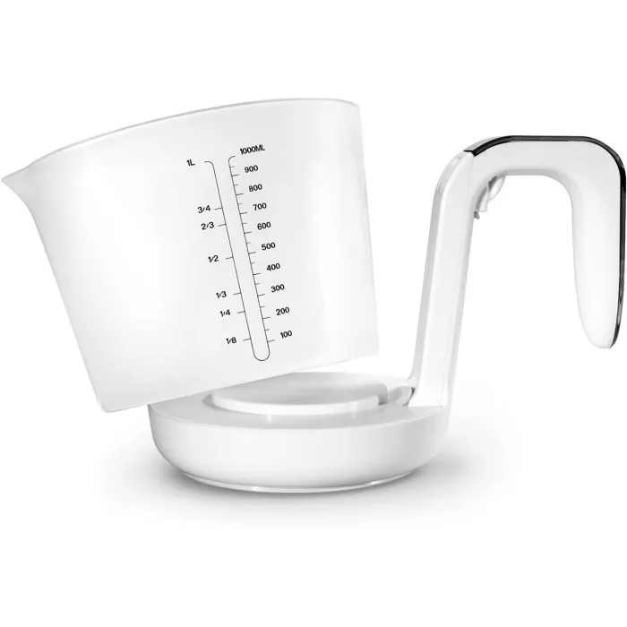 ADE - Balance Cuisine Numérique avec Pichet Doseur Gradué Amovible, Capacité 3 kg / 1 L, Précision au Gramme, Écran LCD, Fonction Tare, Piles CR2032 Incluses ADE - Balance Cuisine Numérique avec Pichet Doseur Gradué Amovible, Capacité 3 kg / 1 L, Précision au Gramme, Écran LCD, Fonction Tare, Piles CR2032 Incluses