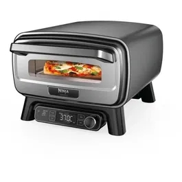 Ninja MO201EU - Four à Pizza Électrique Extérieur 4-en-1, 1760 W, 4 Modes (Pizza, Cuisson, Friteuse sans Huile), Jusqu'à 370°C, Gris