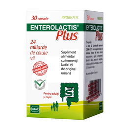 Sofar Enterolactis Plus - Complément alimentaire probiotique au Lactobacillus Paracasei pour la flore intestinale - Boîte de 30 capsules
