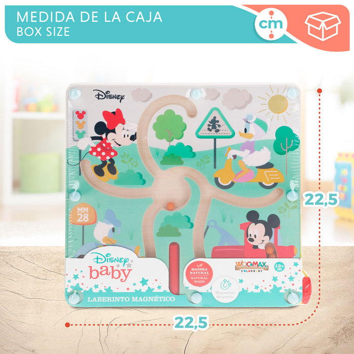 Woomax - Labyrinthe magnétique Baby Disney en bois - Jeu éducatif pour enfants dès 12 mois