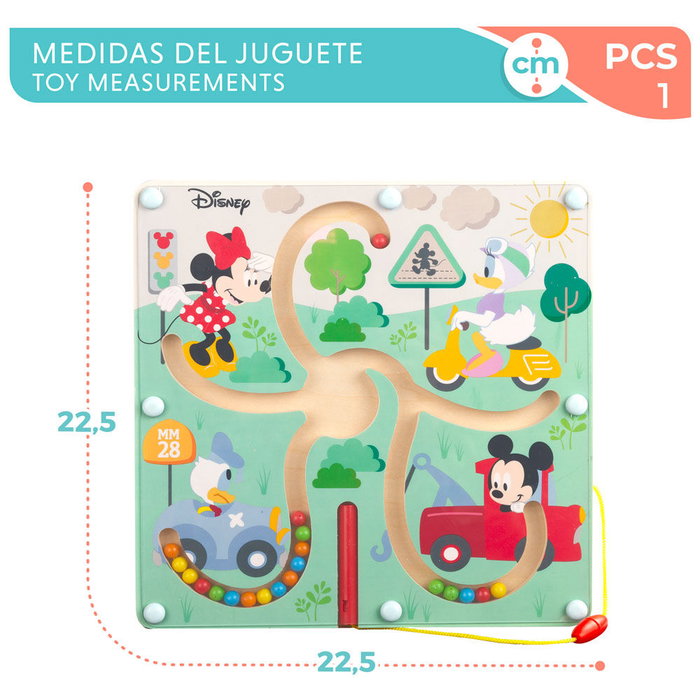 Woomax - Labyrinthe magnétique Baby Disney en bois - Jeu éducatif pour enfants dès 12 mois