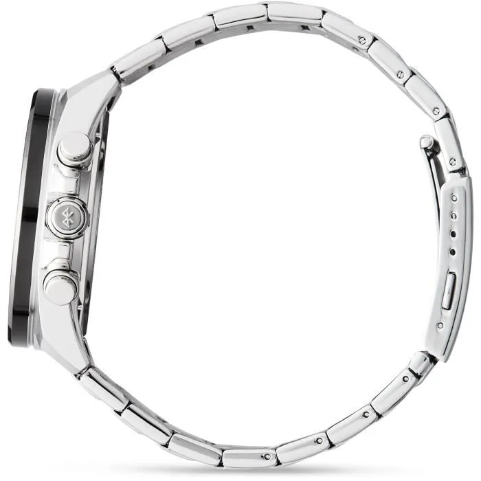 Casio ECB-900DB-1AER Montre connectée Bluetooth solaire en acier inoxydable noir, boîtier 51,5 mm, étanche 10 barres, chronographe, alarmes