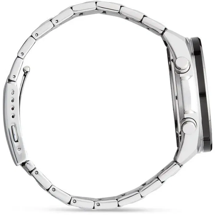 Casio ECB-900DB-1AER Montre connectée Bluetooth solaire en acier inoxydable noir, boîtier 51,5 mm, étanche 10 barres, chronographe, alarmes