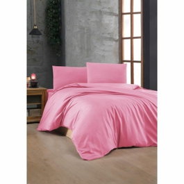 BigBuy Home Parure de couette Rose King Size - 3 Pièces