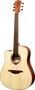 LAG Guitare électro-acoustique Folk Dreadnought Cutaway Natural pour gaucher, table épicéa massif, corps acajou, chevalet BrankoWood