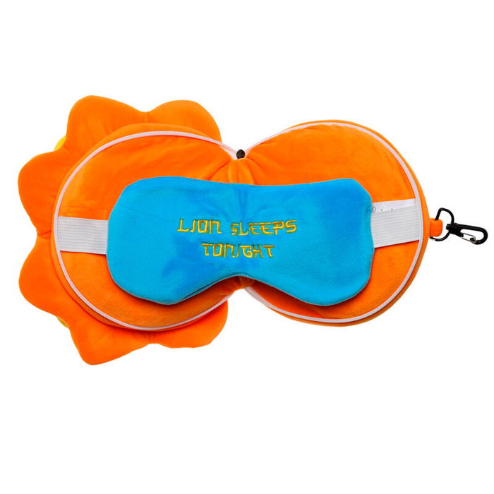 PUCKATOR Oreiller de voyage avec masque pour les yeux Adoramals Relaxeazzz - 19x28x6 cm - 95% Polyester, 5% Spandex PUCKATOR Oreiller de voyage avec masque pour les yeux Adoramals Relaxeazzz - 19x28x6 cm - 95% Polyester, 5% Spandex