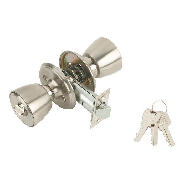 MCM Serrure à bouton pour porte d'entrée 501b-4-4-70 mm inox MCM Serrure à bouton pour porte d'entrée 501b-4-4-70 mm inox