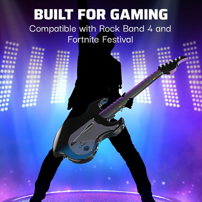 PDP Riffmaster Guitare sans fil Noir et gris pour PS5, PS4 et PC PDP Riffmaster Guitare sans fil Noir et gris pour PS5, PS4 et PC