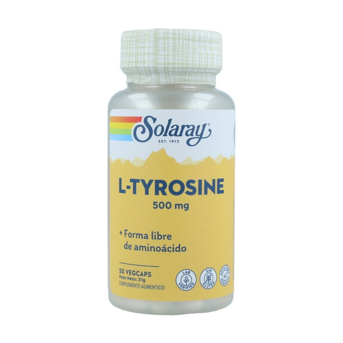Solaray L-Tyrosine 500mg, 50 capsules végétales Solaray L-Tyrosine 500mg, 50 capsules végétales