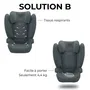 Cybex Siège auto Solution B i-Fix - 3 à 12 ans (15-50 kg, 100-150 cm) - Dossier réglable 12 positions, protection latérale, système ISOFIX - Gris