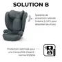 Cybex Siège auto Solution B i-Fix - 3 à 12 ans (15-50 kg, 100-150 cm) - Dossier réglable 12 positions, protection latérale, système ISOFIX - Gris