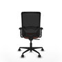 Chaise Zulema Synchro 3 positions tissu Marron Maille Noir Base en nylon noir Accoudoir 2D Sans appui-tête Roulettes 65mm nylon