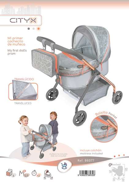 Cityx - Premier Coche de Poupée - Pour Poupées jusqu'à 42 cm - 35x50x56 cm