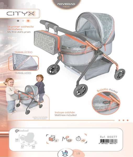 Cityx - Premier Coche de Poupée - Pour Poupées jusqu'à 42 cm - 35x50x56 cm