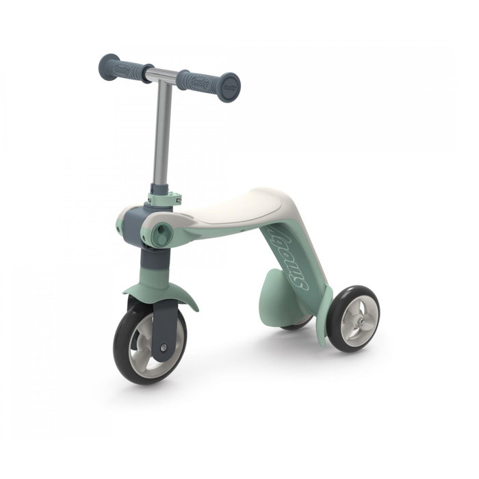 Smoby Switch 2-en-1 Draisienne et Patinette à 3 roues - Vert / Gris