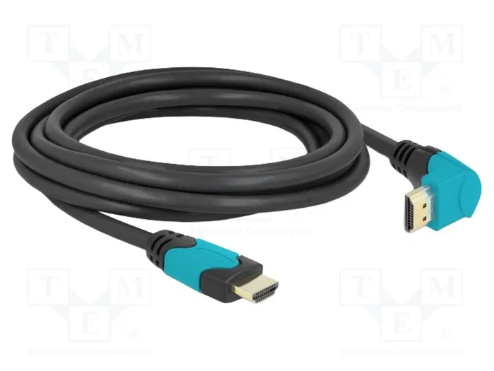 DELOCK Câble HDMI 2.1 avec connecteurs 90° haut/bas, 3m DELOCK Câble HDMI 2.1 avec connecteurs 90° haut/bas, 3m