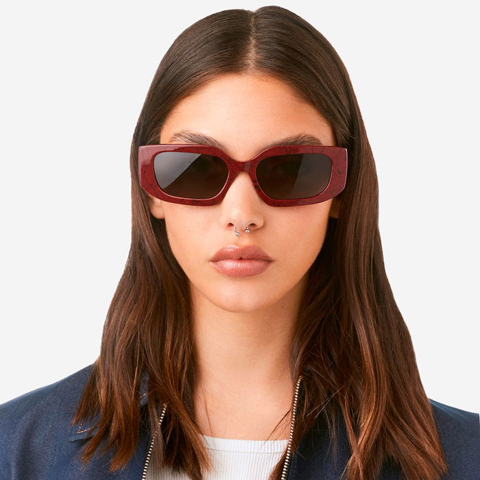 Hawkers Lunettes de Soleil TRENDSET Marbre Rouge Noir pour Unisexe 1 u