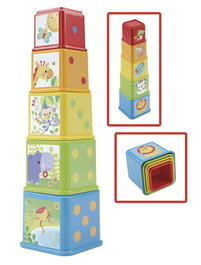 Fisher-Price Bloques de construction Apila y Descubre CDC52 - Jeu d'empilage et de découverte avec couleurs, textures, chiffres - Pour bébés +6 mois