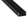 KIMERA-ORRE Profilé aluminium anodisé noir avec diffuseur opale et embouts 2,02 m