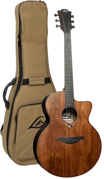 LAG Guitare Acoustique Électroacoustique Jumbo Cutaway – Sauvage Lag, Table Massif Brankowood, Finition Satinée LAG Guitare Acoustique Électroacoustique Jumbo Cutaway – Sauvage Lag, Table Massif Brankowood, Finition Satinée