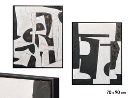 GIFTDECOR Lot de 2 Tableaux Lovers 70x90cm Blanco + Negro