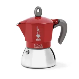 Bialetti MOKA Induction - Cafetière italienne pour induction - 4 tasses (150 ml) - Rouge
