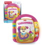 Fisher-Price Livre interactif d'apprentissage avec chansons enfantines - 3 boutons lumineux et sonores, anse de transport - Version espagnole - DLF23 - Rose
