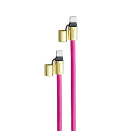 Intenso 7991004 Câble USB-C à USB-C Lanyard 1,65 m Rose Nylon Tressé Charge Rapide 60W