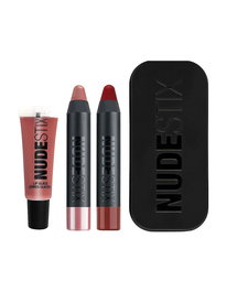 Nudestix - Set de Maquillage Red Hot Lips Mini Kit Royal, Rouge à Lèvres Crème, Nuances Nude 04 (2 ml) et Posh (2.5 ml)