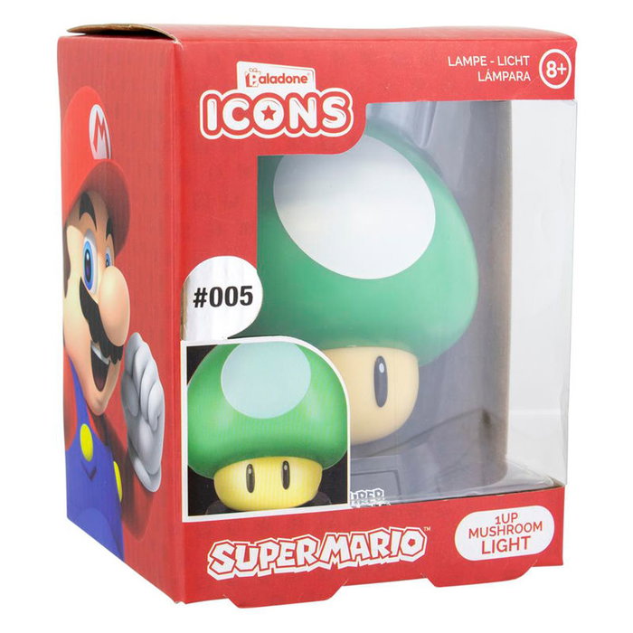 PALADONE Mini lampe de décoration Nintendo 1-Up Icon, lampe LED à poser et à collectionner PALADONE Mini lampe de décoration Nintendo 1-Up Icon, lampe LED à poser et à collectionner