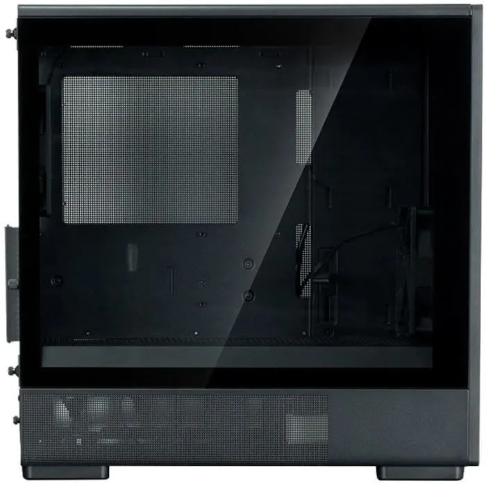 Zalman P10 NAMU - Boitier PC Mini tour M-ATX noir - Mesh avec insert bois, 3 ventilateurs 120 mm, verre trempé, USB 3.0 et Type-C, sans alimentation