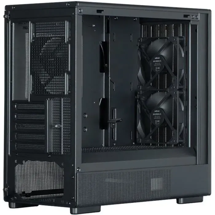 Zalman P10 NAMU - Boitier PC Mini tour M-ATX noir - Mesh avec insert bois, 3 ventilateurs 120 mm, verre trempé, USB 3.0 et Type-C, sans alimentation