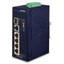 Planet IGS-614HPT Commutateur Gigabit PoE+ Industriel Non Géré, 5 ports RJ45 10/100/1000, 1 Slot SFP, Budget PoE 120W, Alimentation Redondante 12-56V DC, IP40, -40°C à 75°C