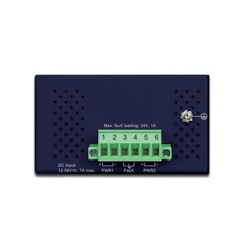 Planet IGS-614HPT Commutateur Gigabit PoE+ Industriel Non Géré, 5 ports RJ45 10/100/1000, 1 Slot SFP, Budget PoE 120W, Alimentation Redondante 12-56V DC, IP40, -40°C à 75°C