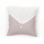 Today Coussin Charme Slub x Chambray avec Pompons Berenice 40 x 40 cm