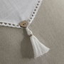 Today Coussin Charme Slub x Chambray avec Pompons Berenice 40 x 40 cm