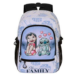 KARACTERMANIA Mochila urbana con compartimento principal y bolsillos laterales de malla adaptable a trolley Stitch Disney 44x31x18 cm